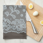 Laspatroon, bloem vintage 6 theedoek (Quarter Fold)