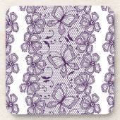 Laspatroon met vlinders bier onderzetter (Voorkant)