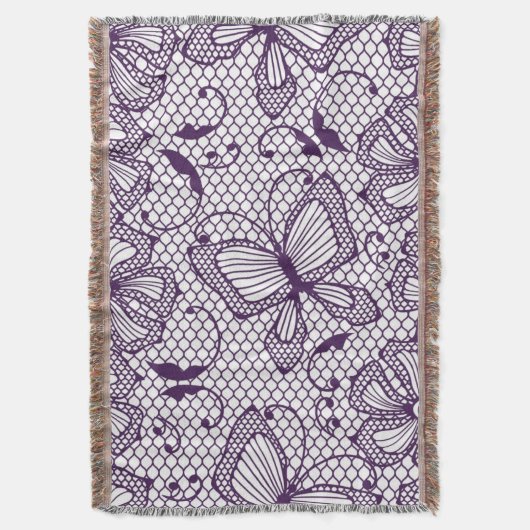 Laspatroon met vlinders deken (Voorkant Verticaal)