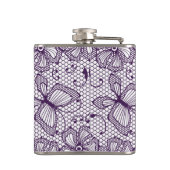 Laspatroon met vlinders heupfles (Achterkant)