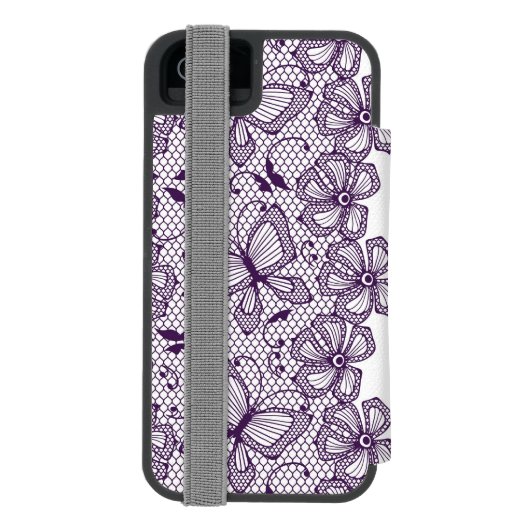 Laspatroon met vlinders incipio iPhone portemonnee hoesje (Agenda Achterkant)