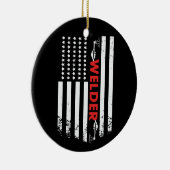 Lassen - Amerikaanse Welder Flag Keramisch Ornament (Rechts)