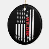 Lassen - Amerikaanse Welder Flag Keramisch Ornament (Links)