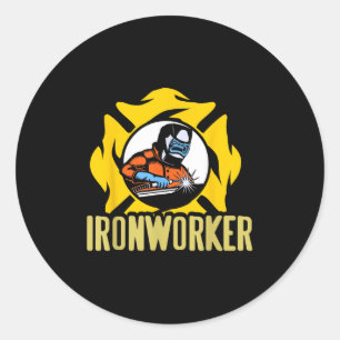 Lassen Ironworker Torch Flame Metalen Vaardigheid  Ronde Sticker