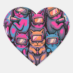 Lassen Katten Hart - Schattigee Lasser Sticker Art