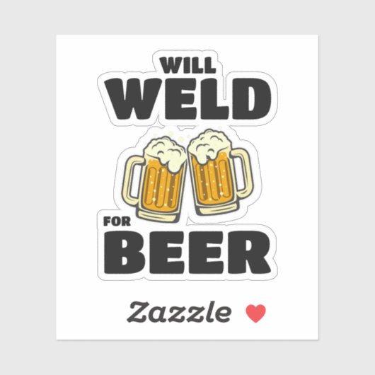 Lassen Lassen Metaal Fabricage Bier Grappig Sticker (Vel)