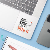 Lassen Lassen Metaal Funny fabricage Sticker (Laptop met iPhone)