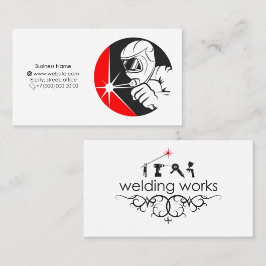 Lassen met lasmachine visitekaartje (Voorkant / Achterkant)