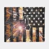 Lassen met vlaggen en -lichten fleece deken (Voorkant (Horizontaal))