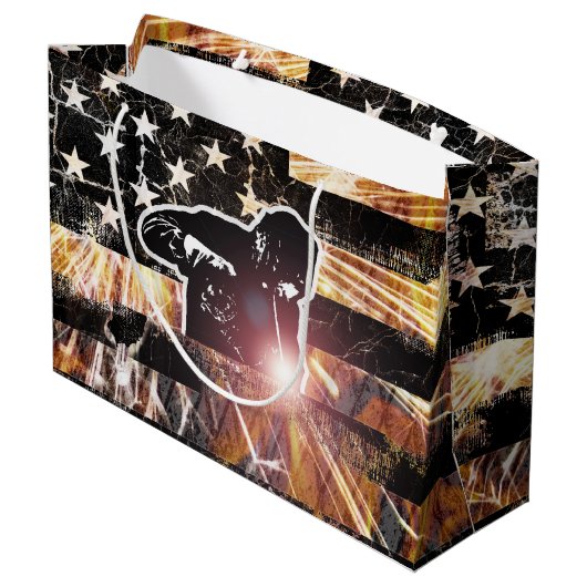 Lassen met vlaggen en -lichten groot cadeauzakje (Achterkant Gekanteld)