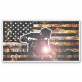 Lassen met vlaggen en -lichten sticker (Voorkant)