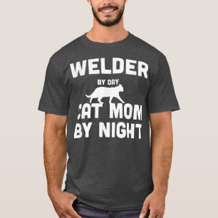 Lassen op dag Cat mam bij nacht T-shirt