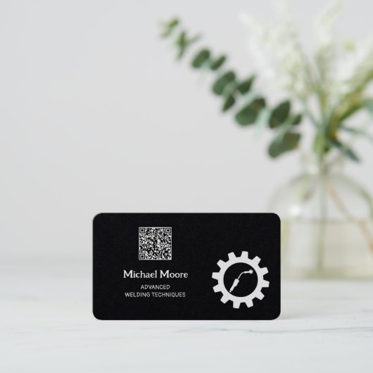 Lassen Premium aangepaste QR-code Visitekaartje (Staand voorkant)