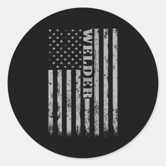 Lassen Trotse Amerikaanse lasser Ronde Sticker (Voorkant)