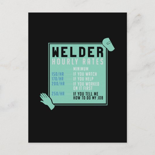 Lassen - uurtarieven voor lassen briefkaart (Voorkant)