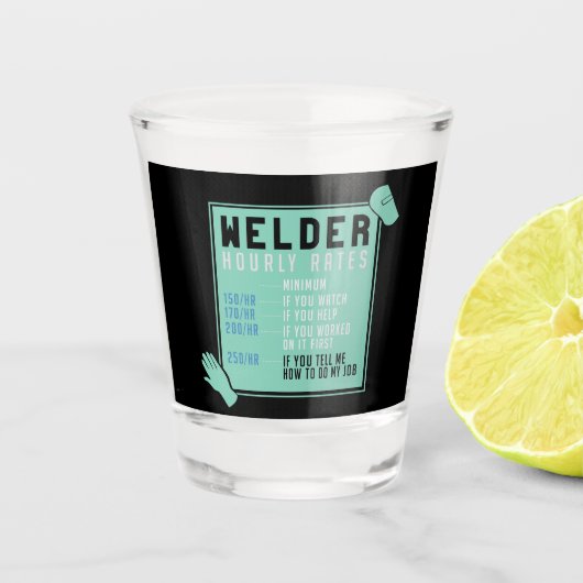 Lassen - uurtarieven voor lassen shot glas (Voorkant)