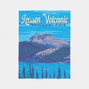 Lassen Volcanic National Park Illustratie Reizen Fleece Deken