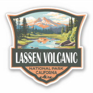 Lassen Volcanic National Park Illustratie Reizen Sticker