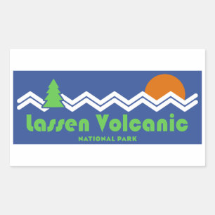 Lassen Volcanic National Park Retro Rechthoekige Sticker