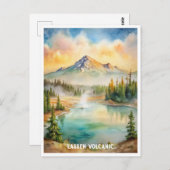 Lassen Volcanic National Park Waterverf Schilderij Briefkaart (Voorkant / Achterkant)