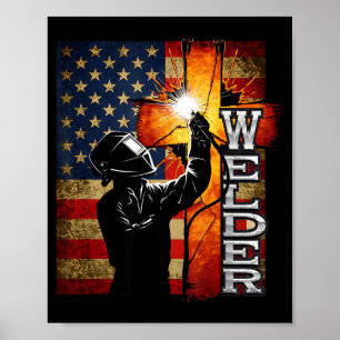 Lasser Amerikaans Vlag Lassen Gelooft Kruis Christ Poster