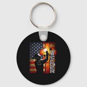 Lasser Amerikaans Vlag Lassen Gelooft Kruis Christ Sleutelhanger