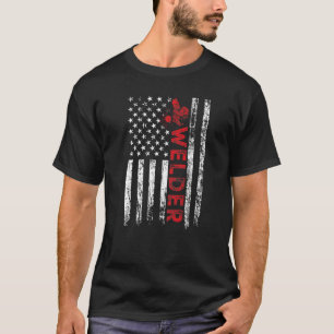 Lasser Amerikaanse Vlag Patriottische Lassen Vader T-shirt