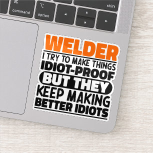Lasser Ik probeer dingen grappig te maken zeggen l Sticker