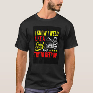 Lasser is hier Lassen van metaal aan het lassen T-shirt