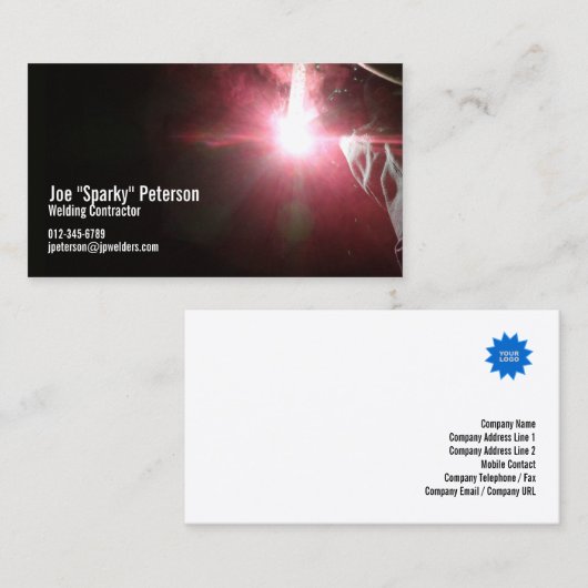 Lasser lasfakkel rood visitekaartje (Voorkant / Achterkant)