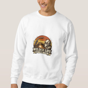 Lasser Leven Hitte Vonk Staal Retro Zonsondergang Trui