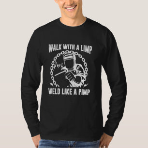Lasser lopen met een lekke las als een pooier grap t-shirt