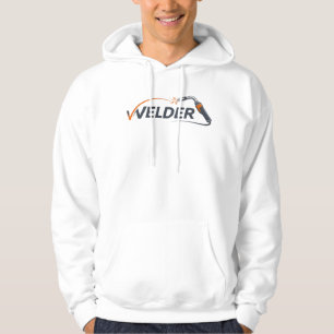 Lasser Minimalistisch Logo Toorts Vonk Ontwerp Hoodie