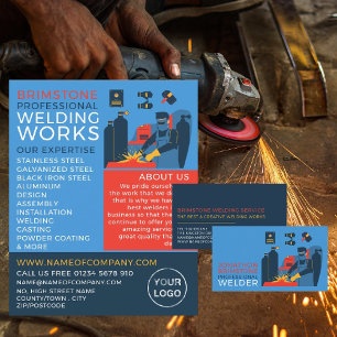 Lasser ontwerp, metaalbewerker, lasser reclame flyer