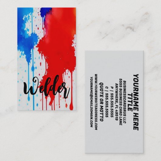 Lasser Patriottisch Rood Wit en Blauw Visitekaartje (Voorkant / Achterkant)