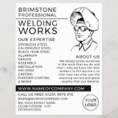 Lasser portret schets, metaalbewerker, lasser flyer (Voorkant)