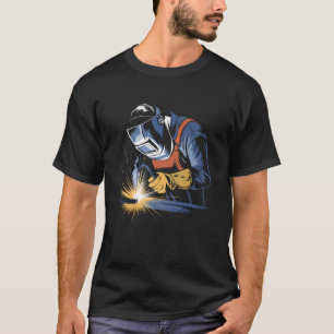 Lasser Retro Zonsondergang Vintage Lashelm Lassen T-shirt
