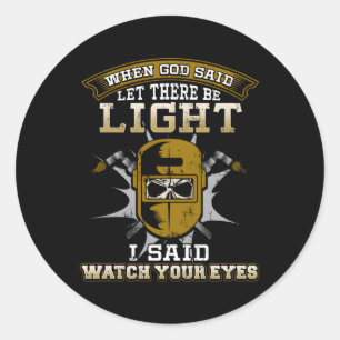 Lasser schedel lassen Let op je ogen Ronde Sticker