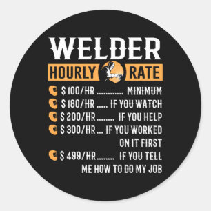 Lasser uurtarief ronde sticker