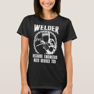 Lasser voor mannen lassen omdat ingenieurs haar no t-shirt