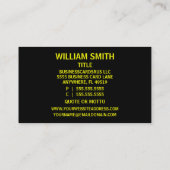 Lasser Zwart en Geel Matted Lijst Visitekaartje (Achterkant)