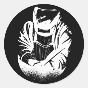 Lasserend echtgenoot ronde sticker