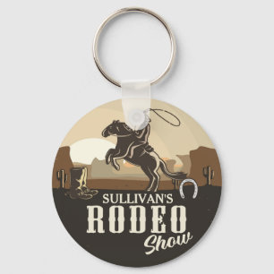 Lasso Roping Roundup ADD NAME Western Rodeo Show Sleutelhanger