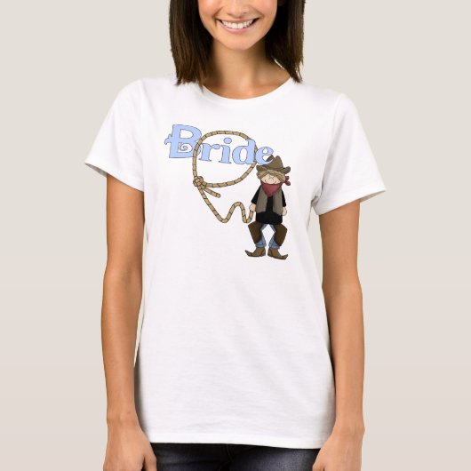 Lassoed Bride Country Western bruiloft T-shirt (Voorkant)