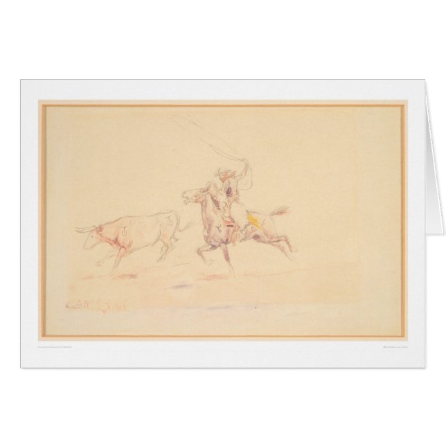 Lassoing Steer 1905 (1418A) (Voorkant Horizontaal)