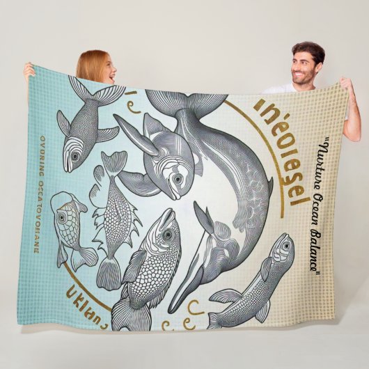 "Last Chance for Coral" Fleece Deken (In situ)