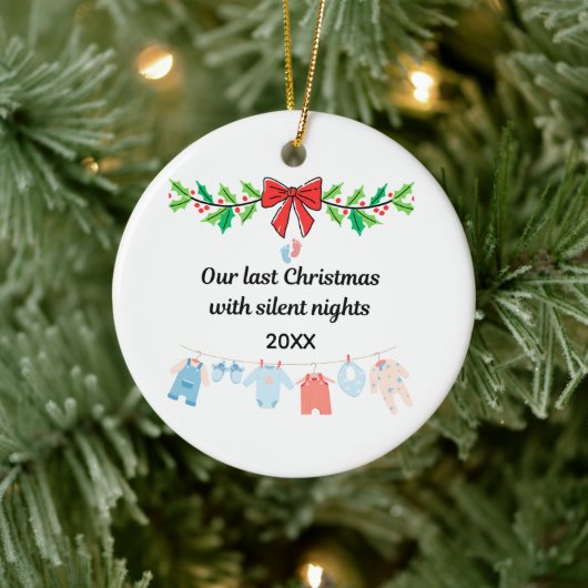 Last Christmas with Silent Nights – Personalized Keramisch Ornament (Boom)