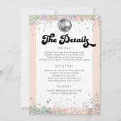 Last Disco Bachelorette Party Itinerary Invitation Kaart (Achterkant)