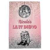 Last Disco Bachelorette Retro Thleed Medium Cadeauzakje (Achterkant)