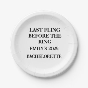 Last Fling Borden Aangepaste Naam & Jaar Bachelor Papieren Bordje